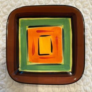 GAIL Pittman Brio Pattern Southern Living At Home 5 5/8” Square Appetizer Plate